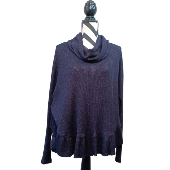 Anthropologie 9-H15 STCL Orley Metallic Cowl Neck Sweater - Picture 1 of 16